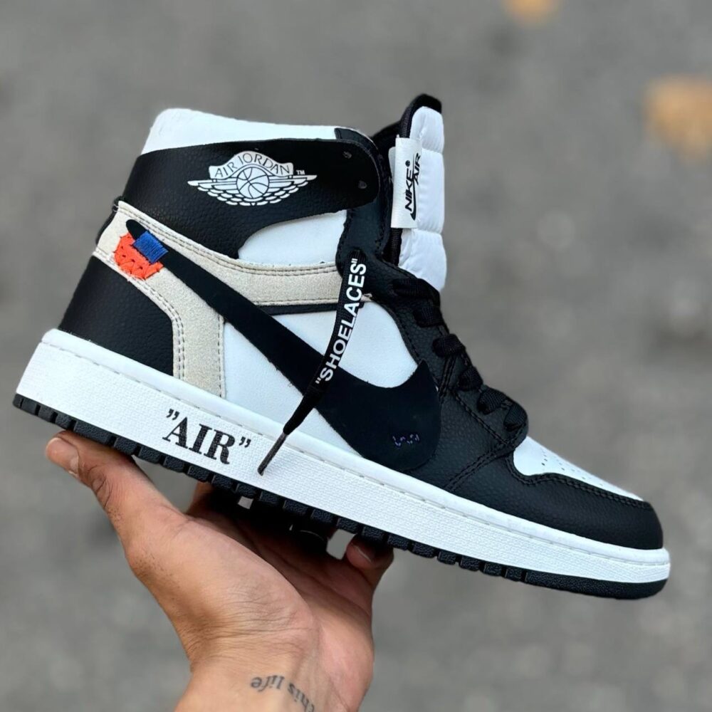 نایک جردن ساقدار off white مشکی سفید (1846)