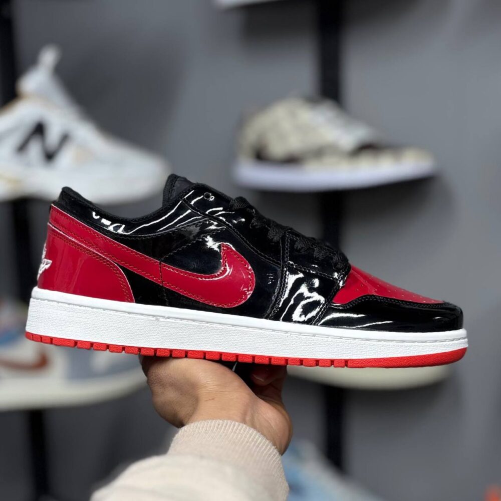 نایک جردن ۱ مشکی قرمز ورنی (885)