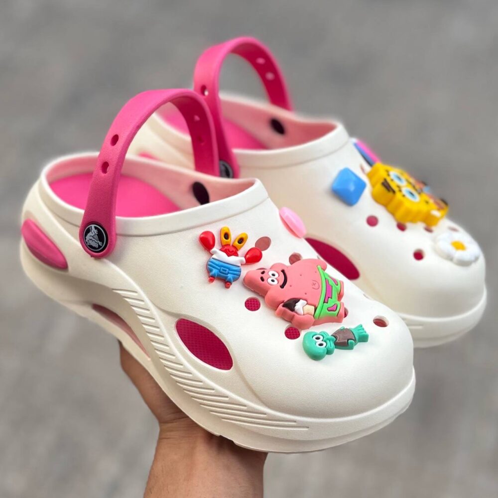 کراکس باب اسفنجی سفید صورتی (1210)